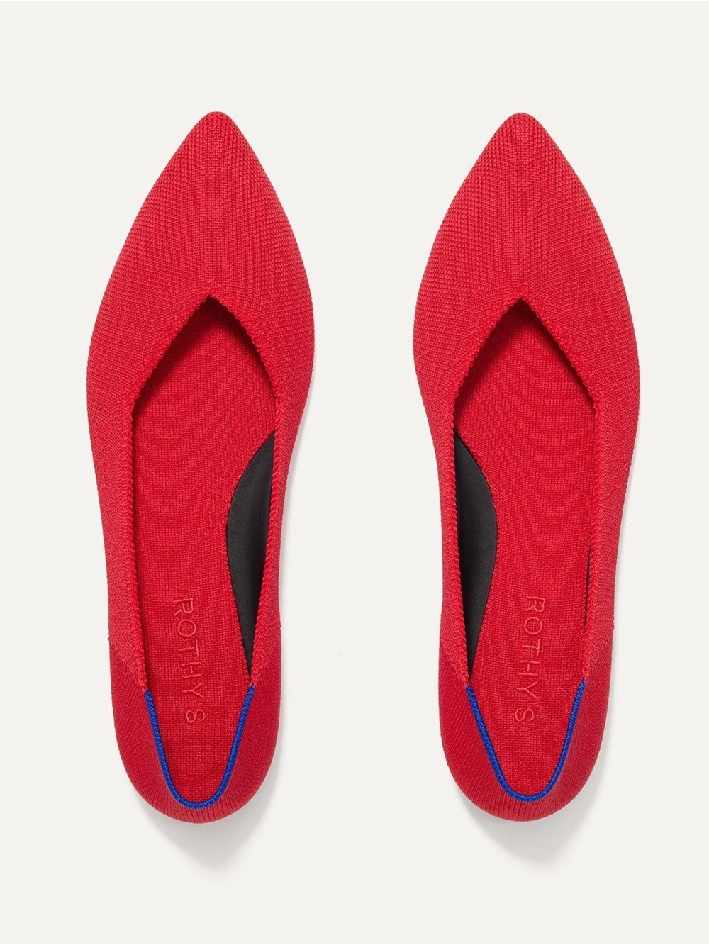 Rothy's Red Pointed Knit Flats - Women's Slip-On Ballet Shoe